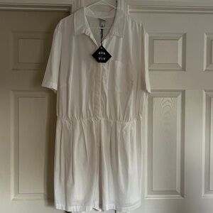NWT 1X Ava & Viv White Short Sleeve Romper